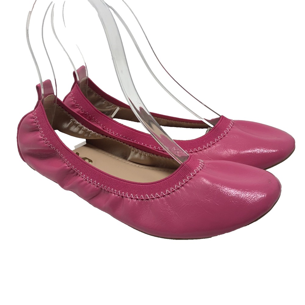 Yosi Samra Ballet Flat Shoes Girls 4 Pink Faux Patent Leather Stretch Comfort